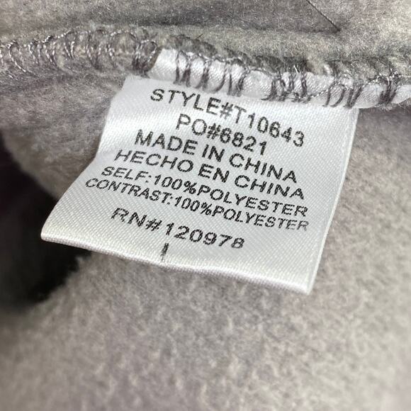 Entro Two-Tone Grey Fleece Quilted Snap Pullover Sweatshirt Women's Size Large L - Picture 9 of 9